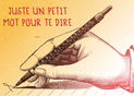 Bonjour avec une plume et un message doux